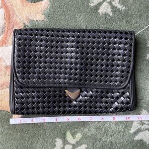 Ganson Vintage Black Leather Clutch